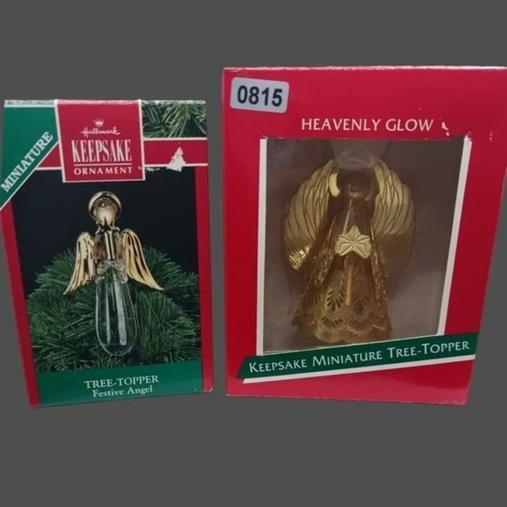 Hallmark miniature tree top set of 2 christmas ornaments